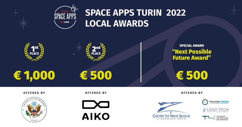 NASA Space Apps Challenge 2022 - Turin, Italy - Local Awards