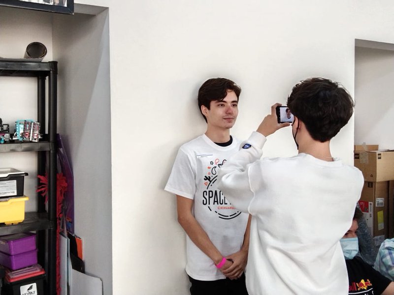 We just took photos of ourselfs to put into the presentation, I like this photo that I just take, it looks like Inception