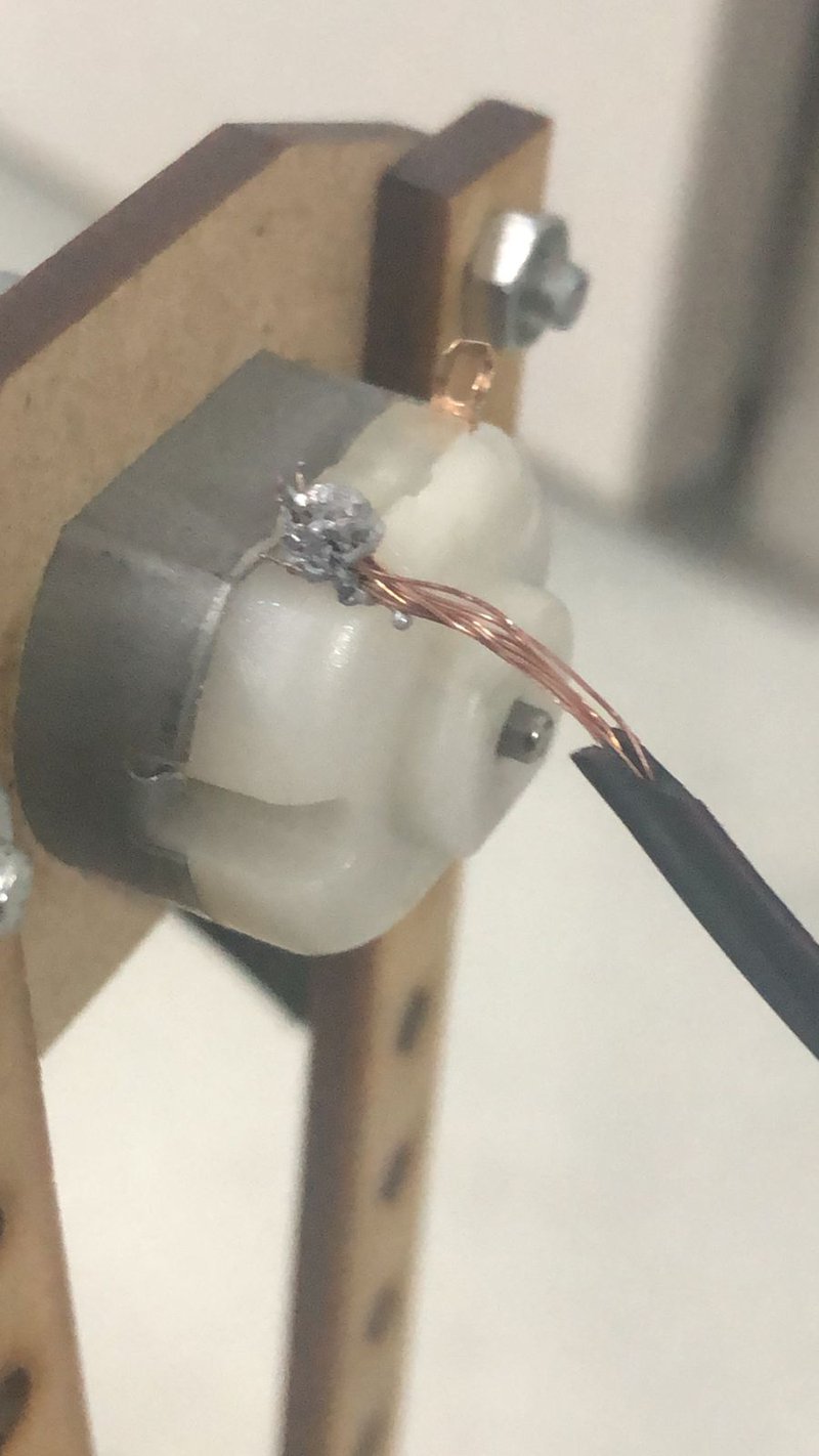 Welding the motor to cables for more resistance