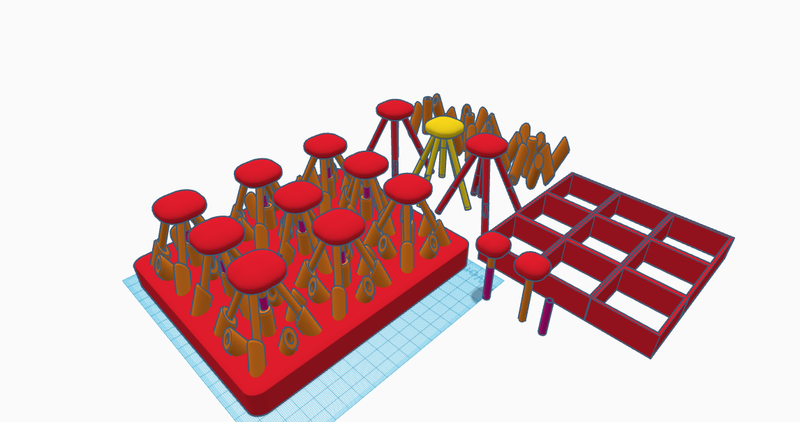 3D Printable Bed - Damping and Cushions and shaft can be plastic, base would be concrete
