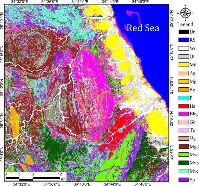 The search image with many coded colors used to filter the data and classify its uses. 