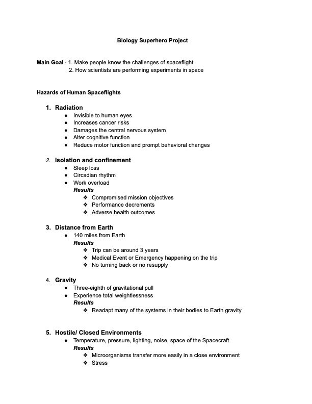 Hazards of spaceflights