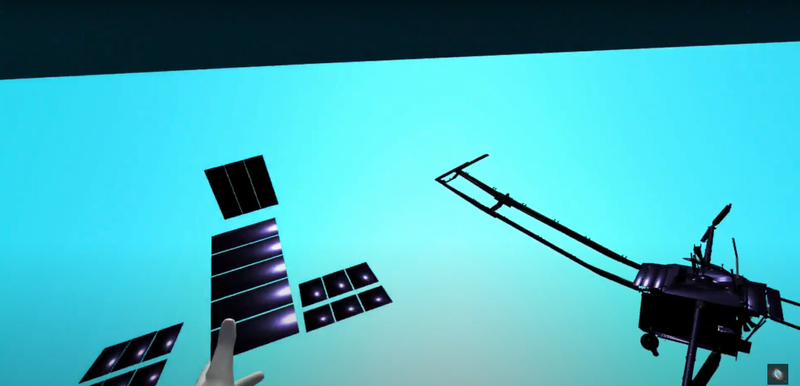 building or modelling of JWST parts - here we used grab functionality where user need to use trigger on controller to grab objects.